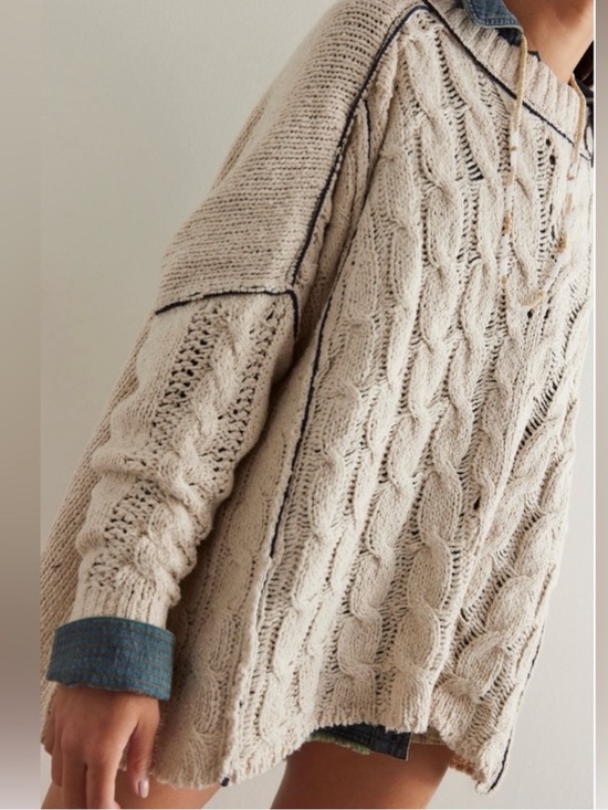 Free People Sweaters - Free People We The Free Morgan Cable Pullover Sweater Cream